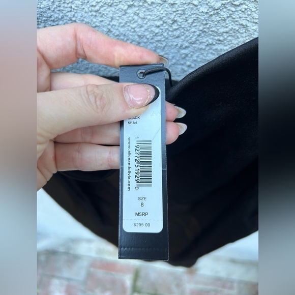 Alice + Olivia HARMONY MINI SLIP DRESS In Black New with Tags! - Picture 7 of 9
